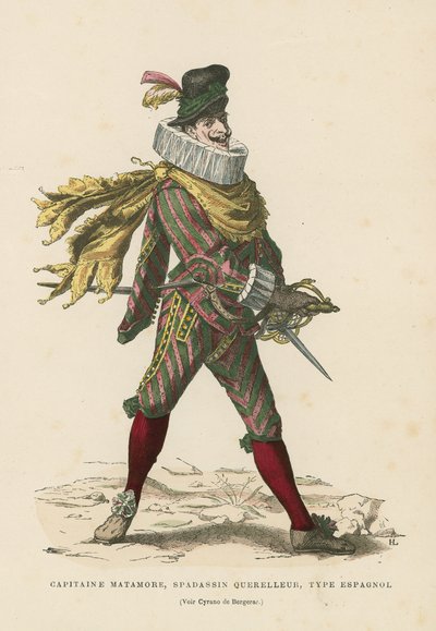 Captain Matamore, Spanish hired killer, 17th Century by French School