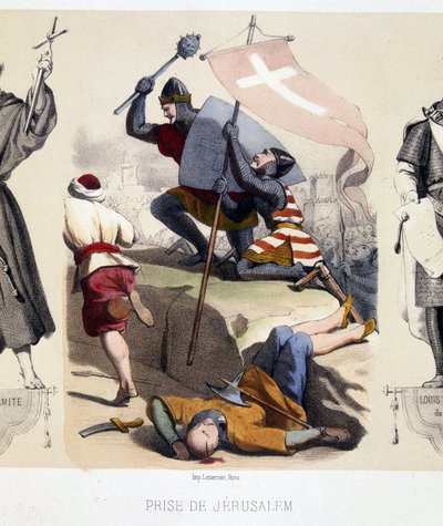 Capture of Jerusalem during the First Crusade (1096-99) by French School