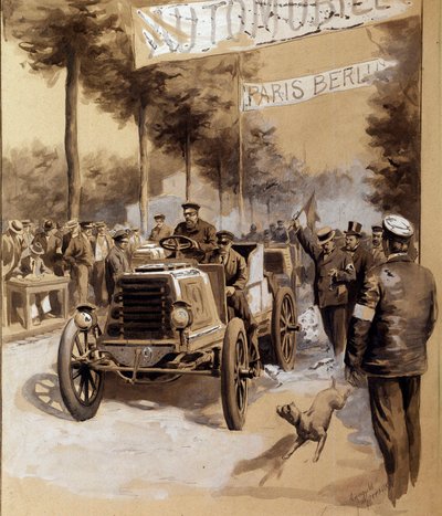 Car Race Between Paris and Berlin by French School