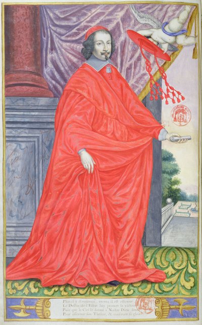 Cardinal Mazarin, Illustration from Les Panegyriques des Hommes Illustres de Notre Siecle by Puget de la Serre, 1655 by French School