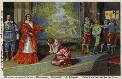 Cardinal Richelieu Sending Francois de Montmorency-Bouteville and the Comte de Chapelles to be Executed for Defying His Ban on Duelling, 1627 by French School