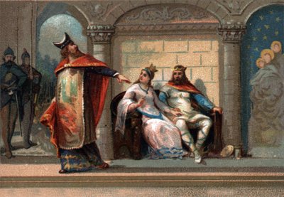 Caribert or Cherebert, King of Paris. Chromolithography of the late 19th century. by French School