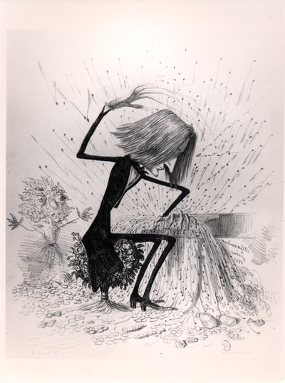Caricature depicting Franz Liszt (1811-86) playing the piano, 1845 by French School