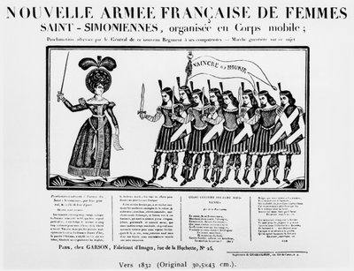Caricature Depicting the New French Army of Saint-Simonian Women, c.1832 by French School