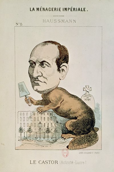 Caricature of Baron Georges Eugene Haussmann (1809-91) as a Beaver, from 