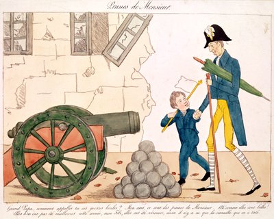 Caricature of Charles X and Henri Duc de Bordeaux, 25th July 1830 by French School