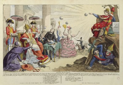 Caricature of Papal Bulls of the 18th Century by French School