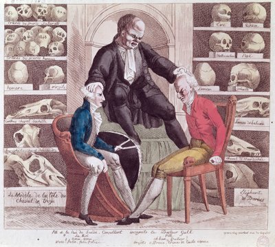 Caricature of William Pitt the Younger and Gustav IV Adolf Visiting Sr. Franz Joseph Gall by French School
