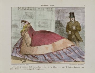 Caricature of the crinoline, from Modes Pour Rire by French School