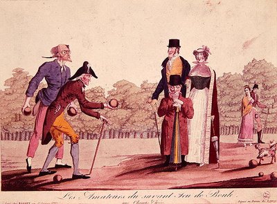 Caricature of the game of bowls (Le Jeu de Boules), early nineteenth century by French School