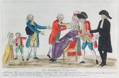 Caricature of the nationalisation of church property in France during the French Revolution, 1792 by French School