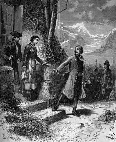 Carl Von Linne naturalist and Swedish writer (1707 - 1778) left his fiancée for a trip to England and Holland by French School