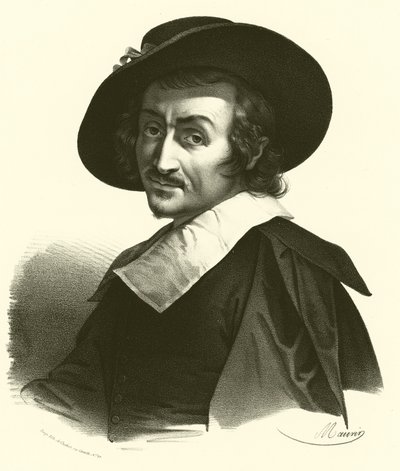 Carlo Dolci, Portrait (engraving) by French School