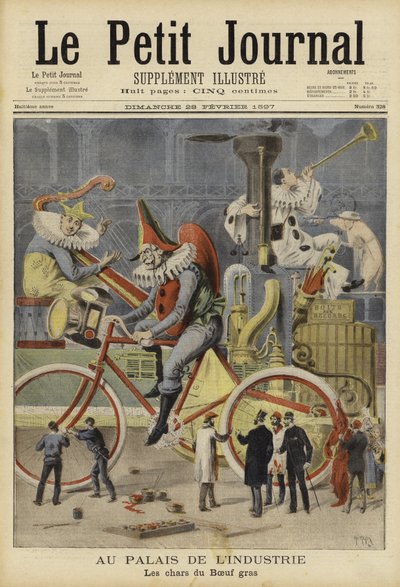 Carnival floats being prepared at the Palais de l