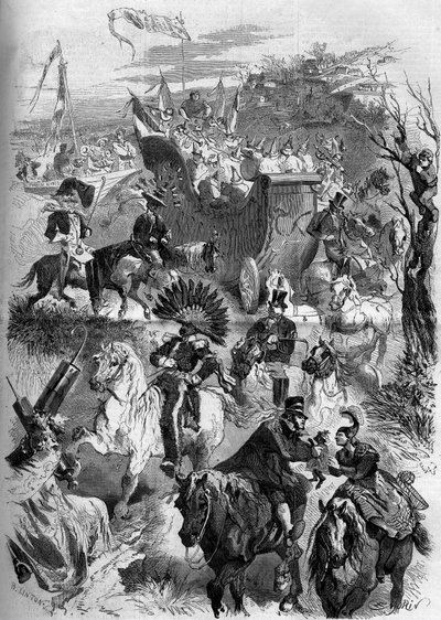 Carnival of Mardi Gras, France, 8 March 1859: descent to Paris of the masquerade of Sevres by French School