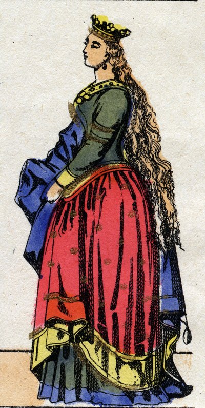 Carolingian Dynasty: Portrait of Judith of Baviere (805-843) Queen of the Franks wife of Louis I called the Pious or 