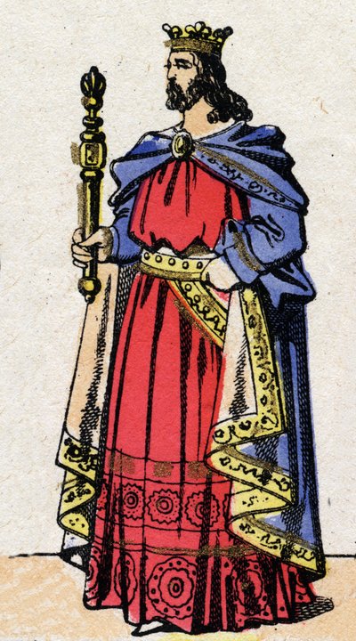 Carolingian dynasty: Portrait of Louis IV, known as Outremer, King of the Franks by French School