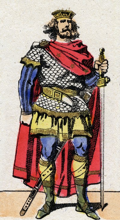 Carolingian dynasty: Portrait of Pepin the Brief (715-768) King of the Franks by French School