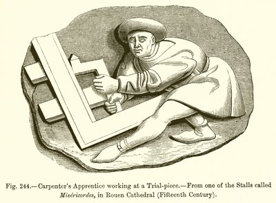 Carpenters Apprentice Working at a Trial-piece by French School