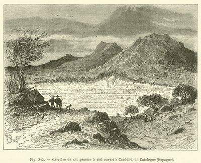 Open-Pit Rock Salt Quarry in Cardone, Catalonia, Spain (engraving) by French School