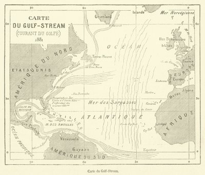 Map of the Gulf Stream by French School