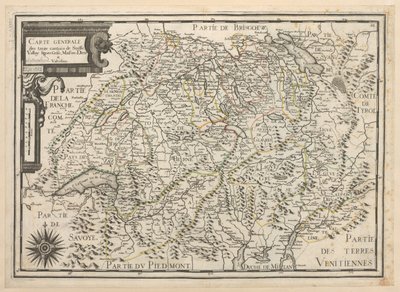 Carte generale des treze cantons de Suisse, Vallay, Ligues, Grise, Maison-Dieu, et Valteline by French School