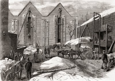 Carting the ice at Mr Charles