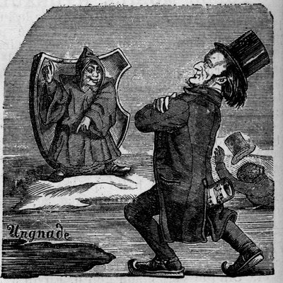 Cartoon of German composer Richard Wagner (1813-1883) by French School