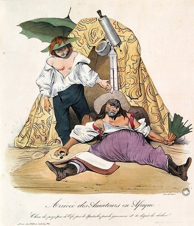 Cartoon lampooning French artists in Algeria, c.1830 by French School