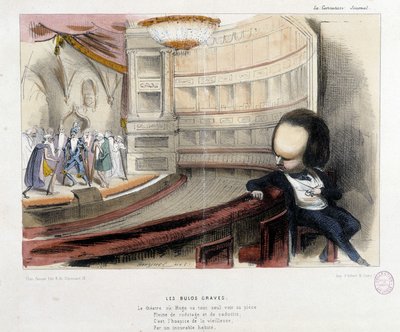 Cartoon on Victor Hugo and the Theatre by French School