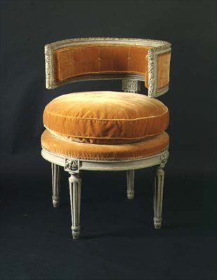 Carved and Painted Circular Chair, French by French School