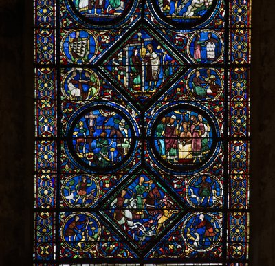 Cathedral of Chartres, stained glass: life of Saint Eustache (detail) by French School