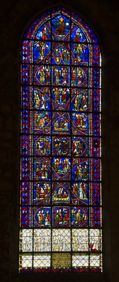 Cathedral of Chartres, Stained Glass: The Life of Saint Apollinaris and Chorus of Angels by French School