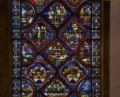 Cathedral of Chartres, Stained Glass: The Life of Noah (detail) by French School