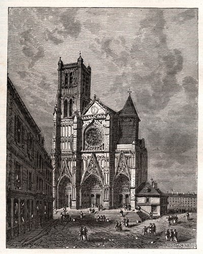 Cathedrale Saint-Etienne de Meaux - Seine-et-Marne - engraving in La France illustree: geographie, histoire, administration statistique by V.A. Malt-Brown. 1884 by French School
