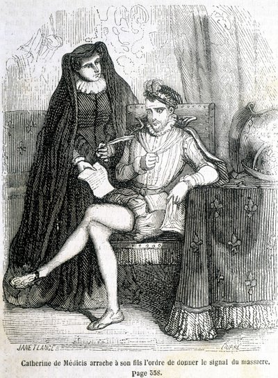 Catherine de Medici Tears from Her Son Charles IX the Order to Give the Signal of the Massacre of Saint Bartholomew in 1572 by French School