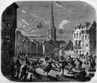 Catholic festival: a round during the feast of Saint John in Harfleur by French School