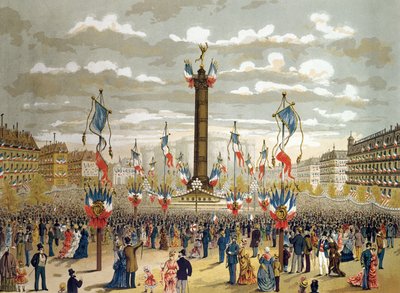 Celebration of the Quatorze Juillet at the Place de la Bastille, Paris, 14th July 1880 by French School