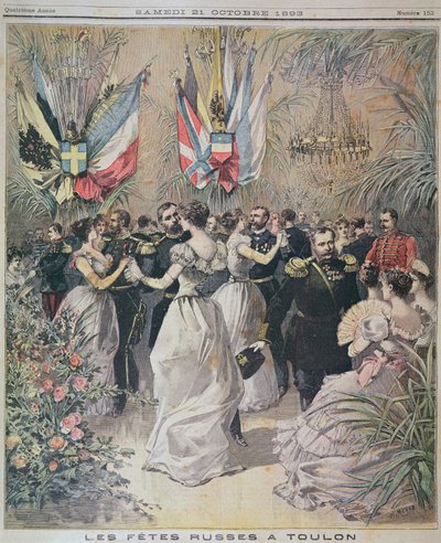 Celebrations in honour of the Visit of the Russian Fleet in Toulon, cover of le Petit Journal by French School