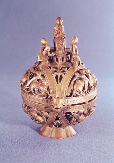Censer surmounted by an angel surrounded by three young Hebrews, Tournai by French School