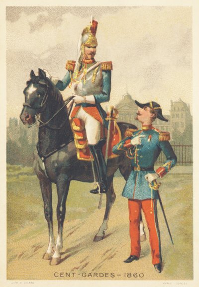 Centengudes in 1860 (Elite Cavalry Corps charge of the personal guard of Emperor Napoleon III, created in 1854, dissolved in 1870) by French School