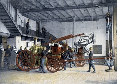 Central post, call to fire - in Military Album - fire brigade by French School