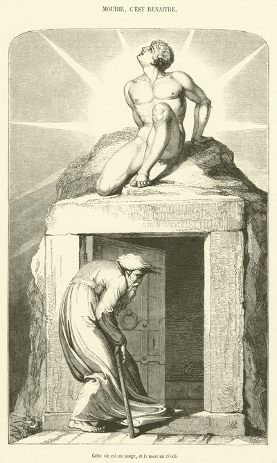 This Life is a Dream, and Death a Awakening (engraving) by French School