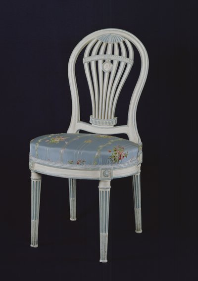Chair with back in the shape of a Montgolfiere, 18th century by French School