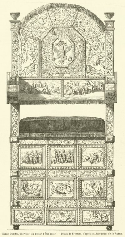 Sculpted Chair in Ivory, in the Russian State Treasury by French School
