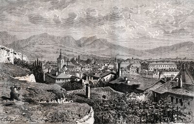 Chambery - Savoie - engraving in 