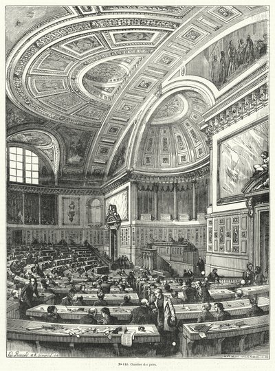 Chamber of Peers, Upper House of the French Parliament from 1814 until its Abolition after the Revolution of 1848 (engraving) by French School