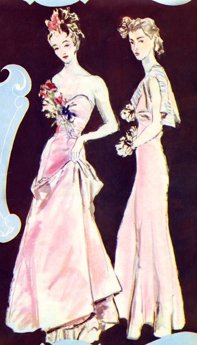 Chanel Evening Dresses, from Marie Claire, 23rd September 1938 (print) by French School