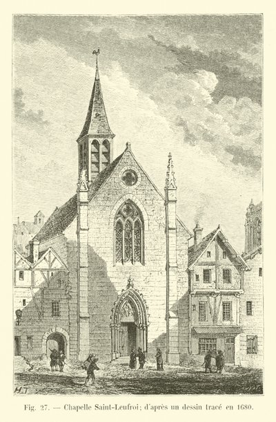Saint-Leufroi Chapel; after a drawing traced in 1680 by French School