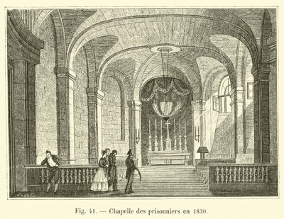 Chapel of the prisoners in 1830 by French School